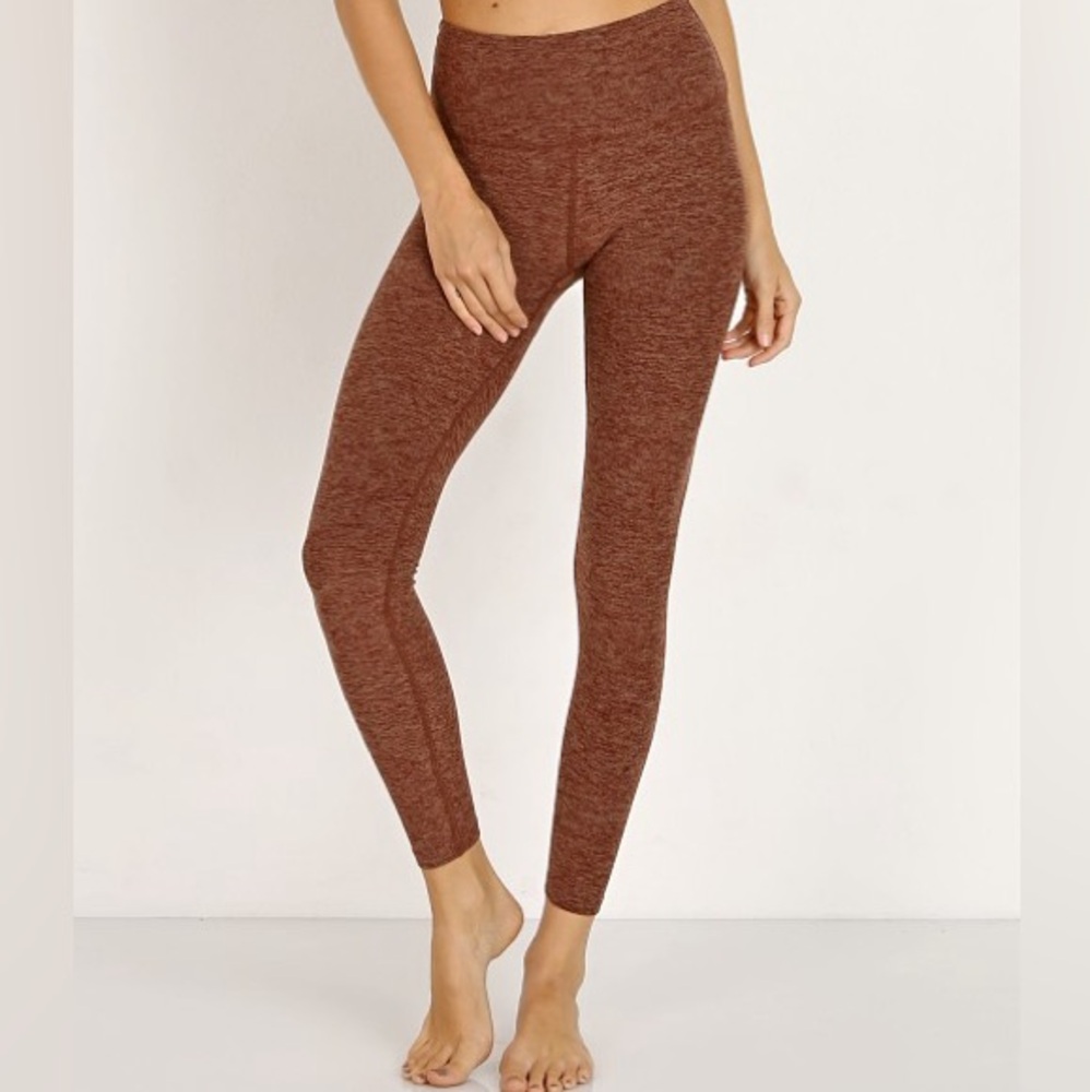 Beyond Yoga Spacedye High Waisted Leggings in Heather Red